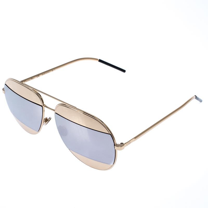Gray Dior Gold/Grey Diorsplit1 Aviator Sunglasses