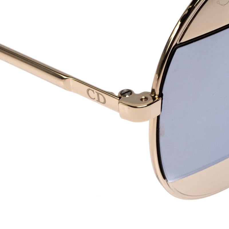 Dior Gold/Grey Diorsplit1 Aviator Sunglasses In Excellent Condition In Dubai, Al Qouz 2