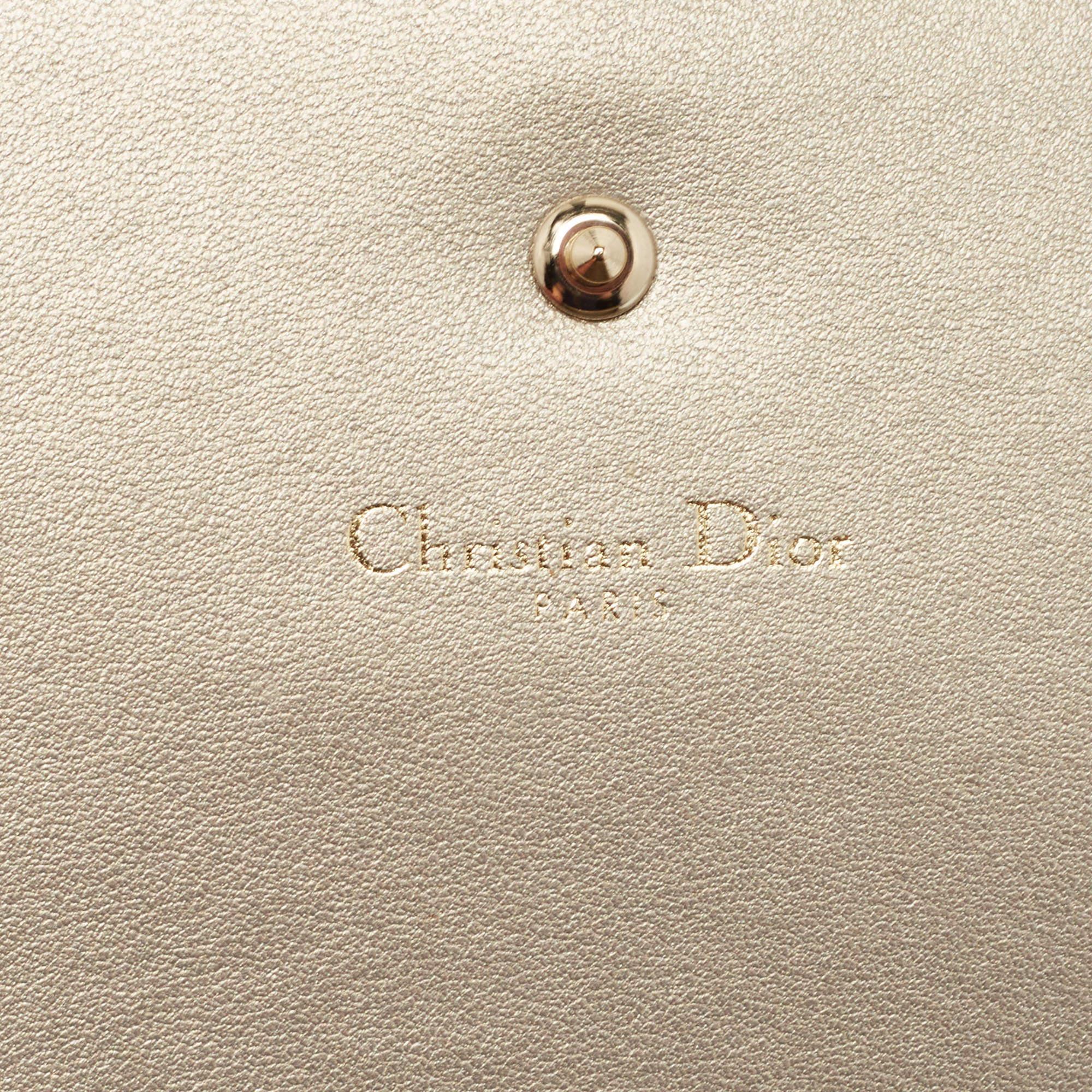 Dior Gold Leather Diorama Chain Clutch 2