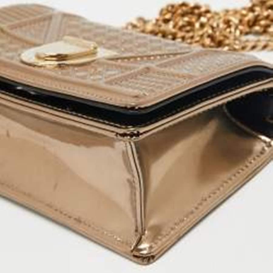  Dior Gold Leather Diorama Wallet On Chain 7