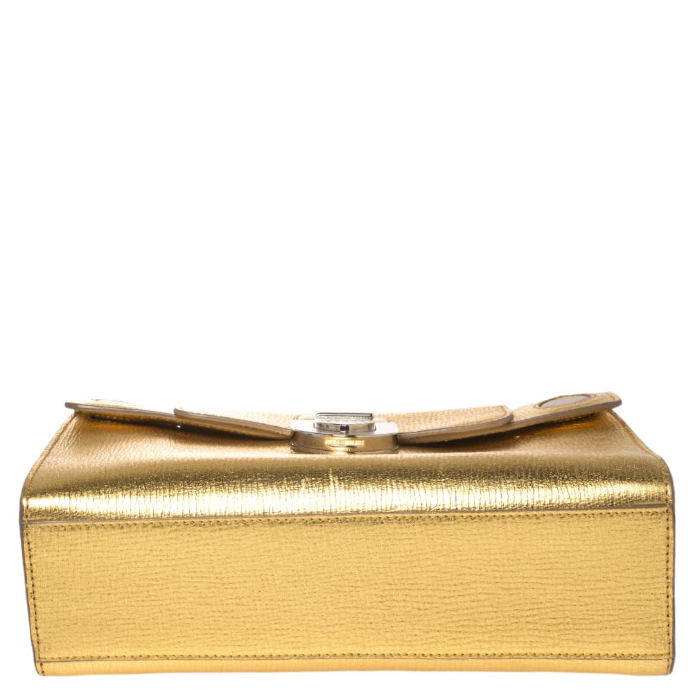 Dior Gold Leather Diorever Clutch 6
