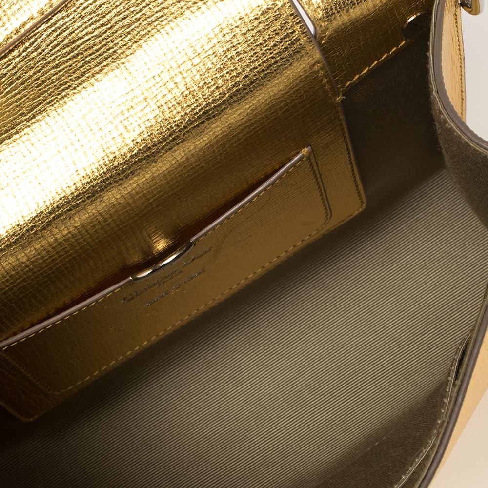 Women's Dior Gold Leather Diorever Clutch