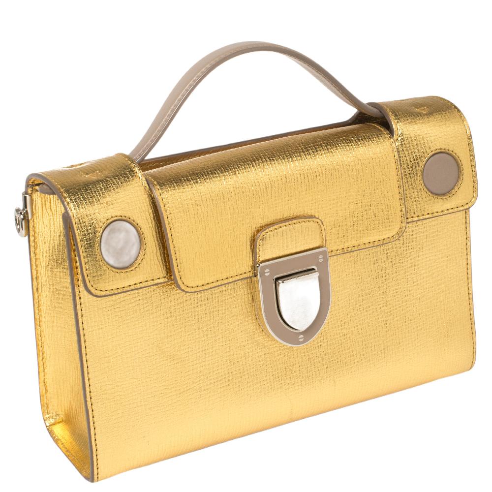Dior Gold Leather Diorever Clutch 3