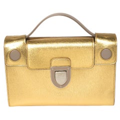 Dior Gold Leather Diorever Clutch