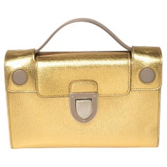 Dior Gold Leather Diorever Clutch