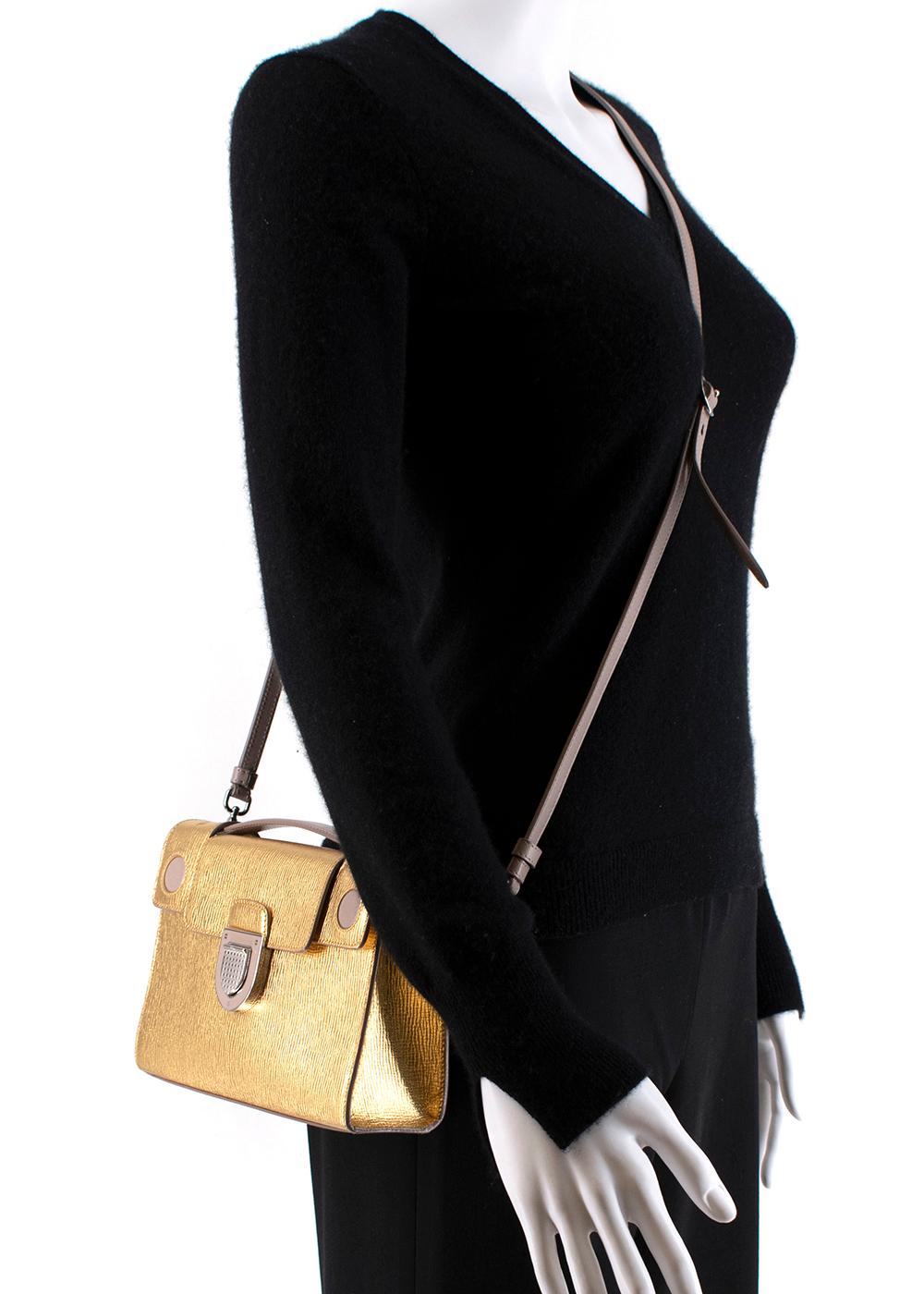 Women's Dior Gold Leather Diorever Shoulder Bag For Sale