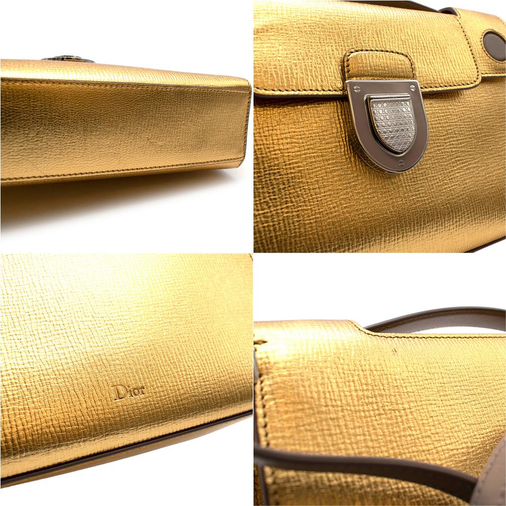 Dior Gold Leather Diorever Shoulder Bag For Sale 1