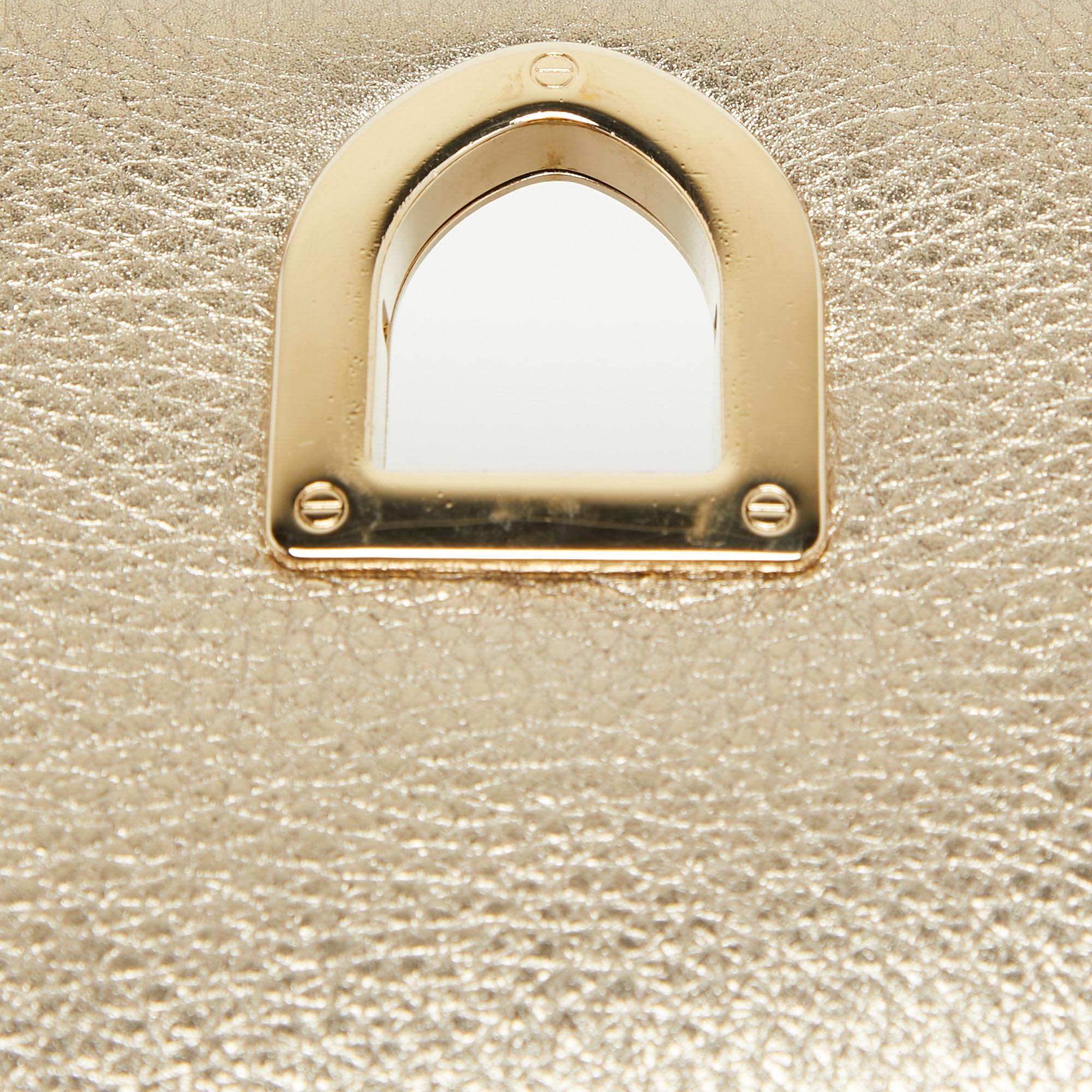 Dior Gold Leather Medium Diorama Shoulder Bag 2