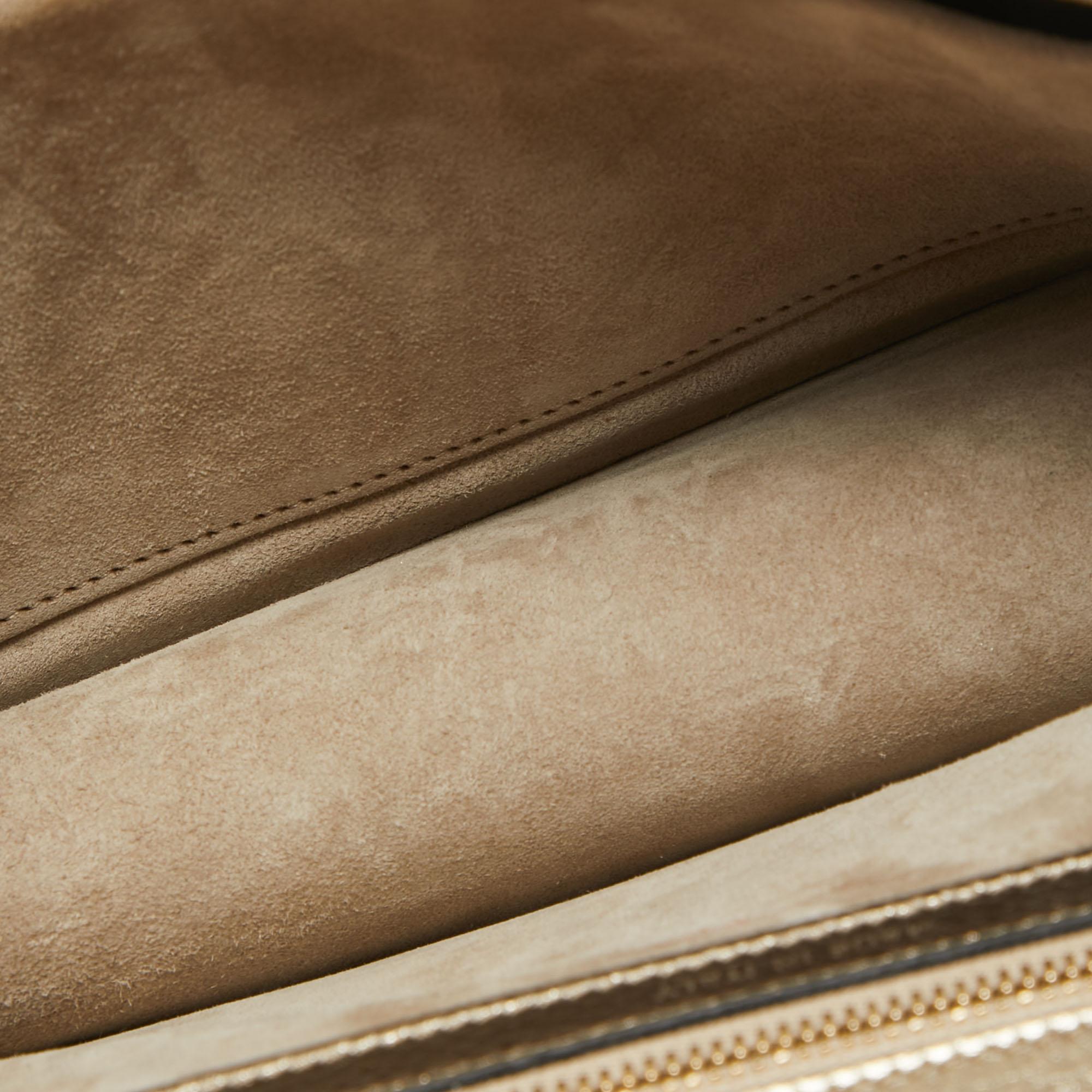 Dior Gold Leather Medium Diorama Shoulder Bag For Sale 4