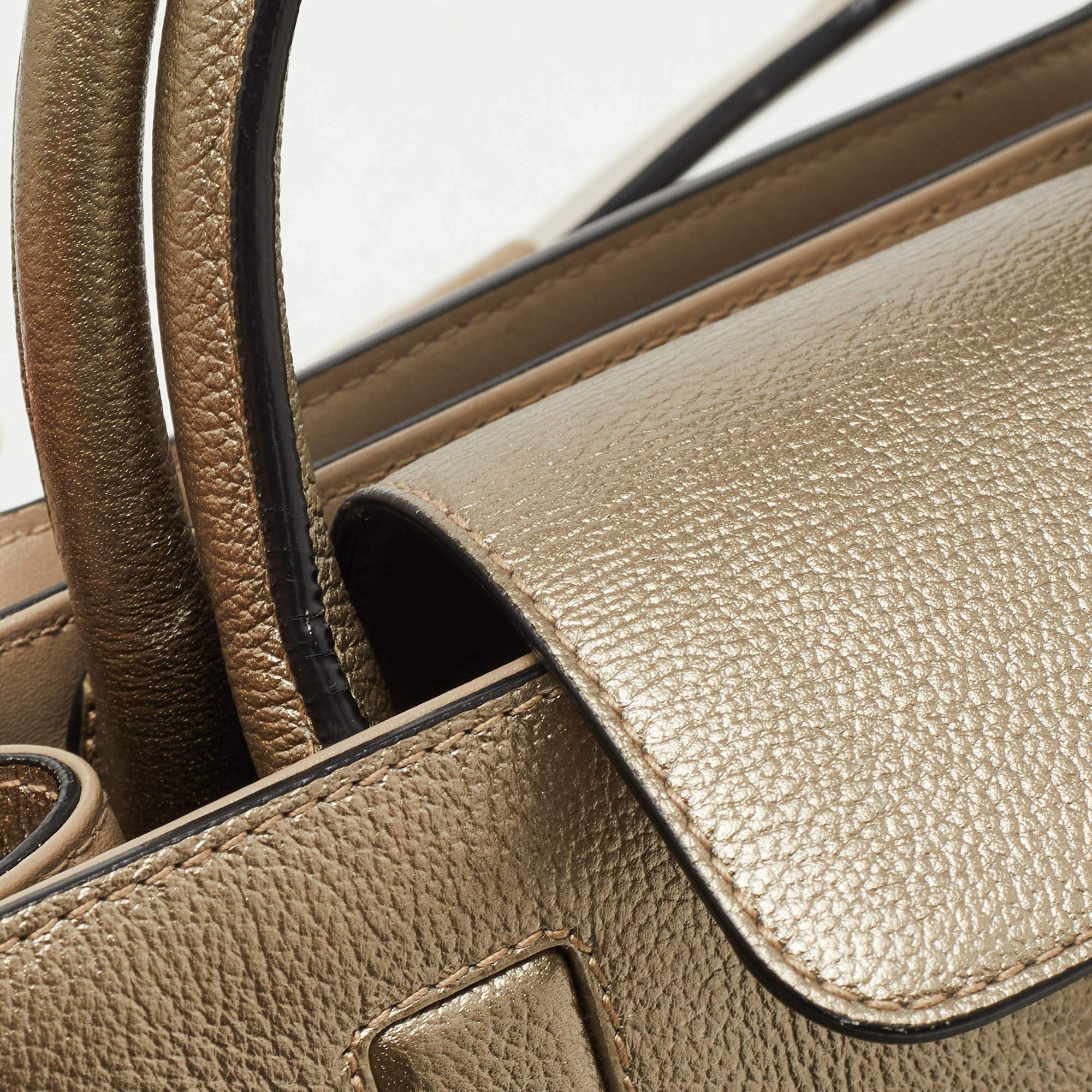 Dior Gold Leather Mini Diorever Top Handle Bag 11