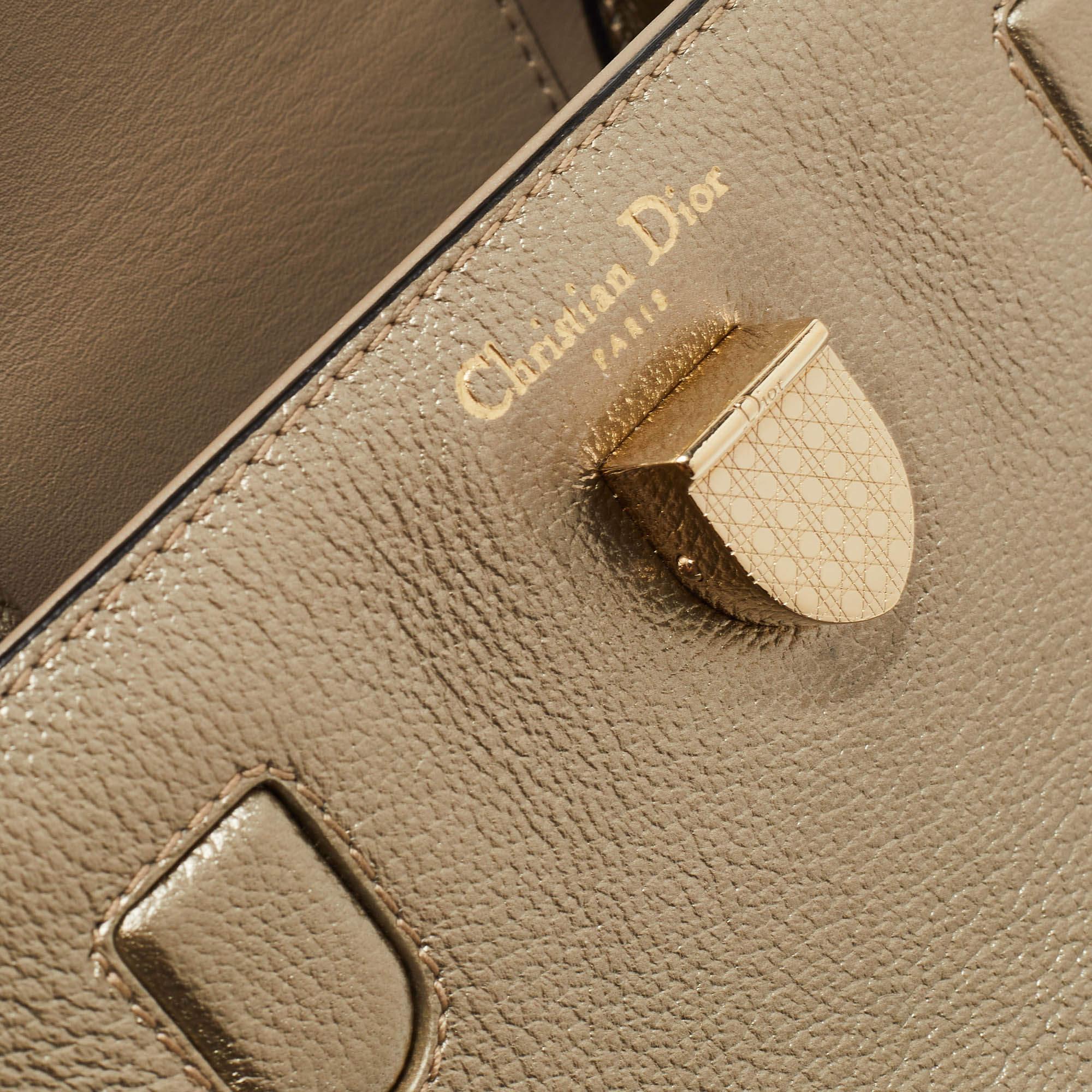 Dior Gold Leather Mini Diorever Top Handle Bag 13