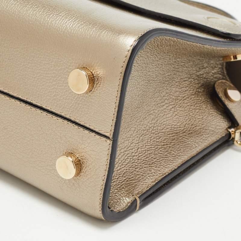 Dior Gold Leather Mini Diorever Top Handle Bag 15
