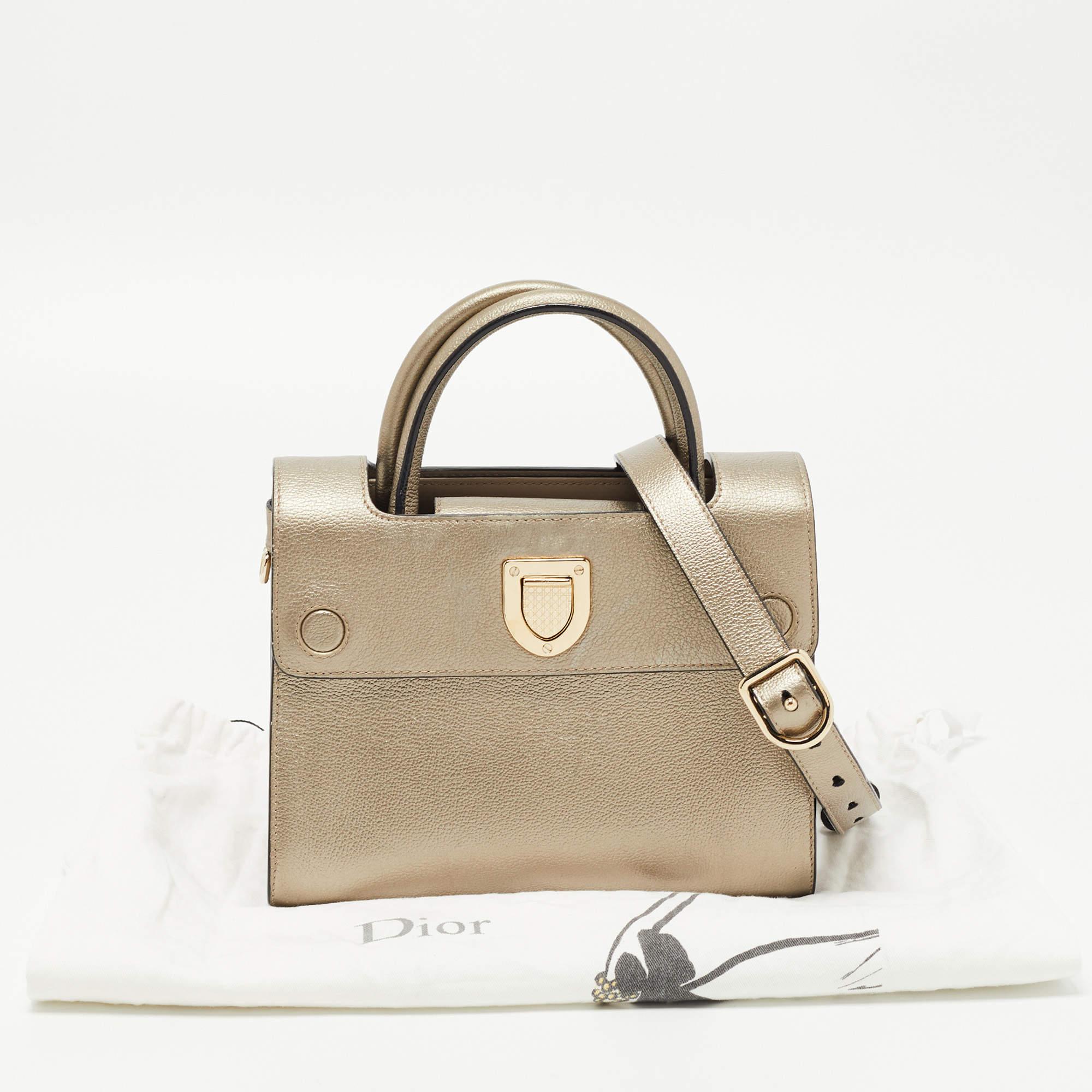Dior Gold Leather Mini Diorever Top Handle Bag 16