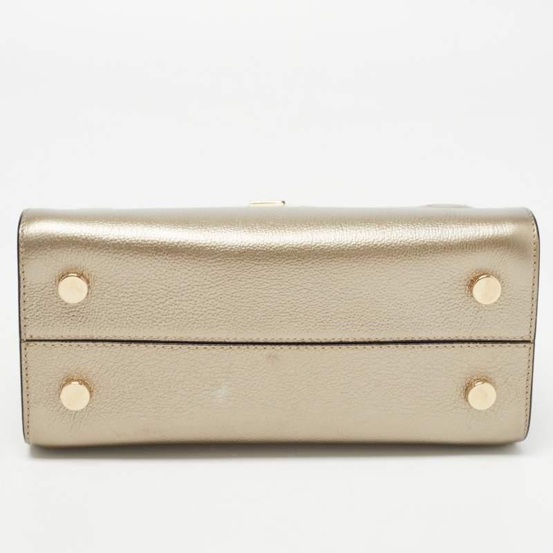Dior Gold Leather Mini Diorever Top Handle Bag 1