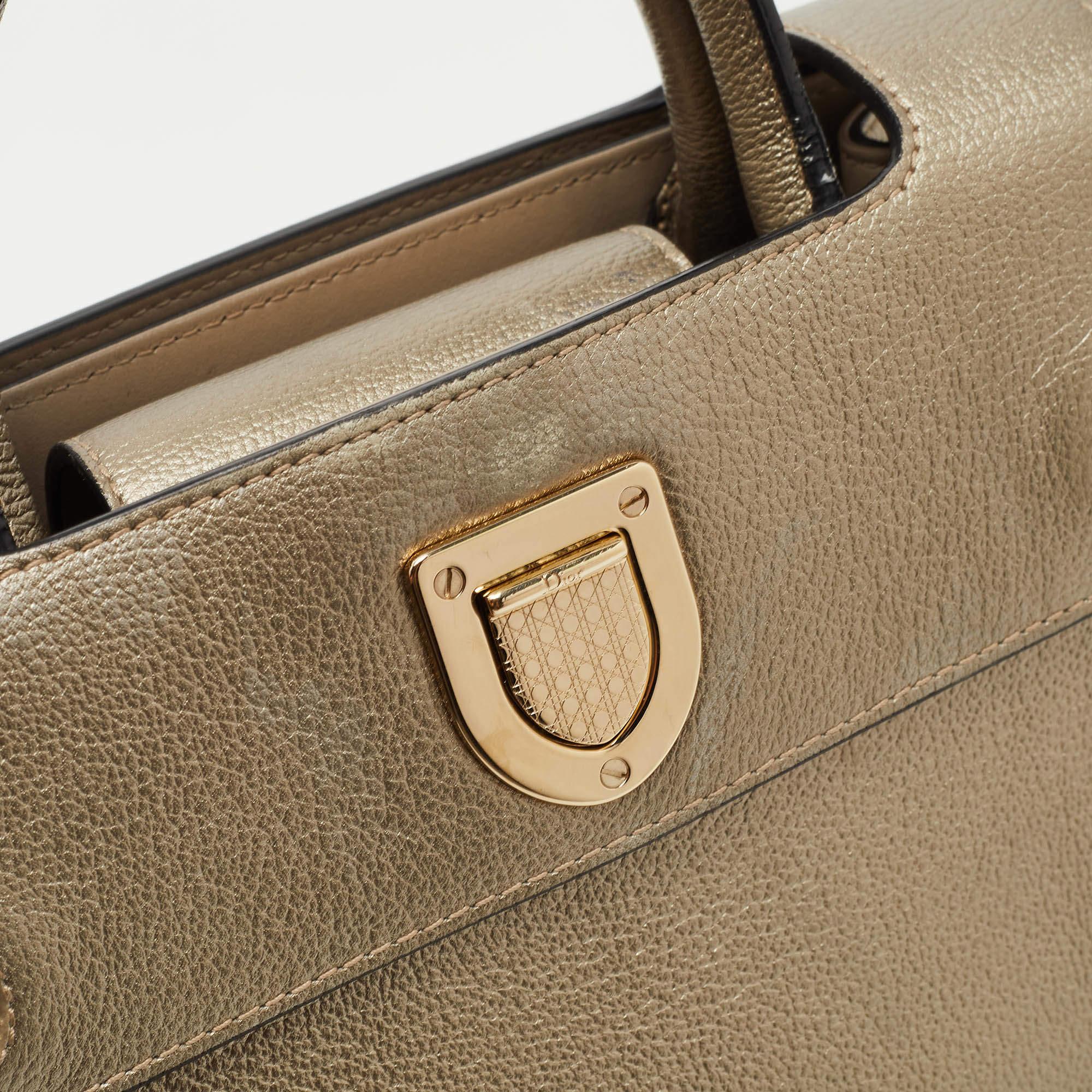 Dior Gold Leather Mini Diorever Top Handle Bag 4