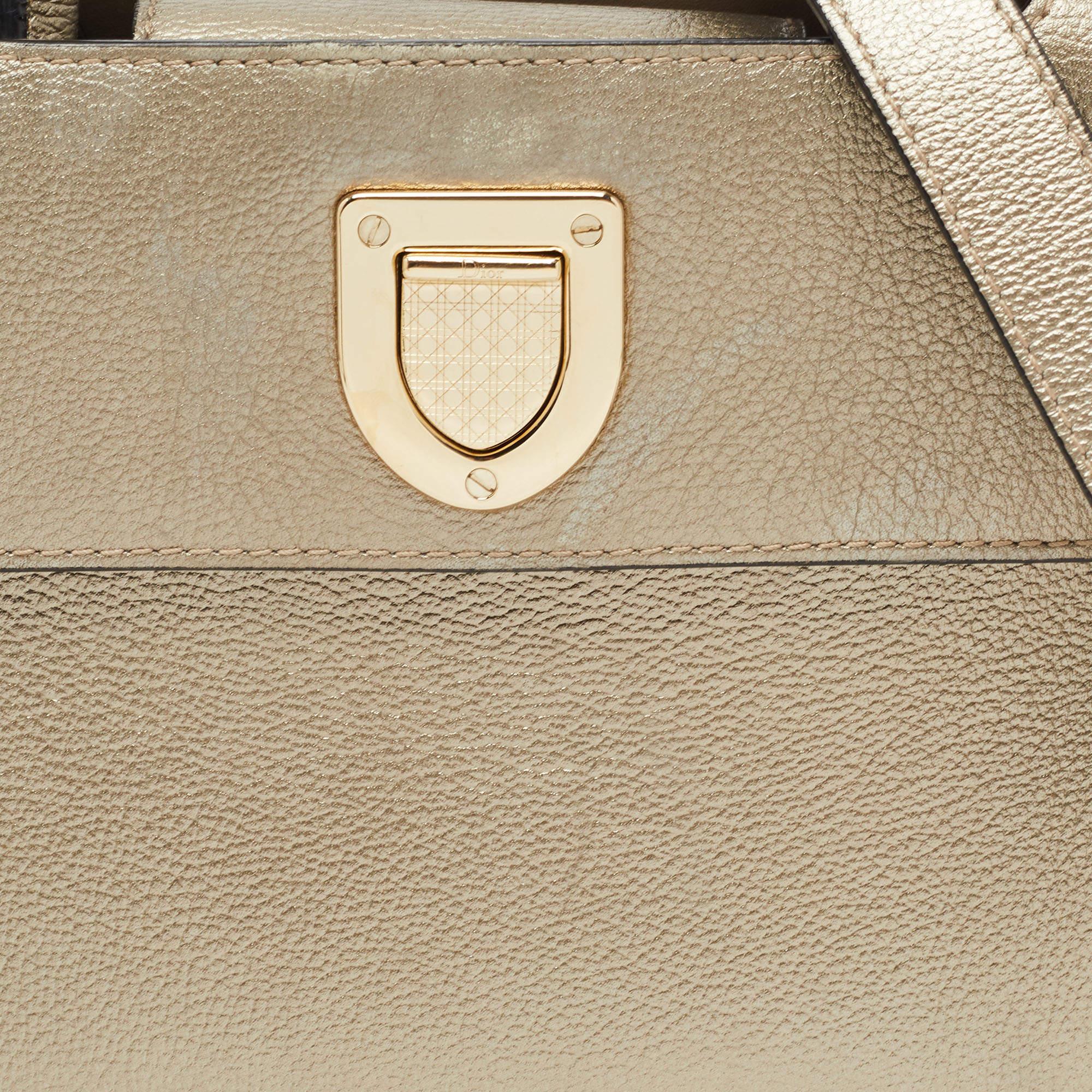 Dior Gold Leather Mini Diorever Top Handle Bag 5