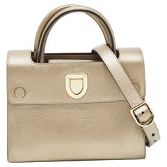 Dior Gold Leather Mini Diorever Top Handle Bag