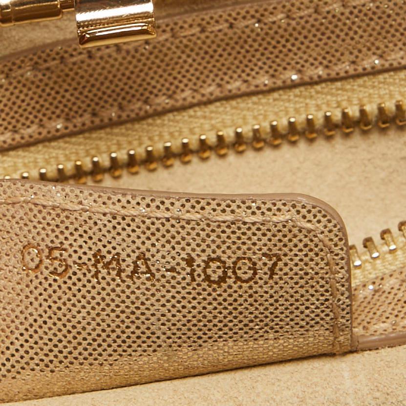 Dior Gold Metallic Suede Babe Vanity Top Handle Bag 7
