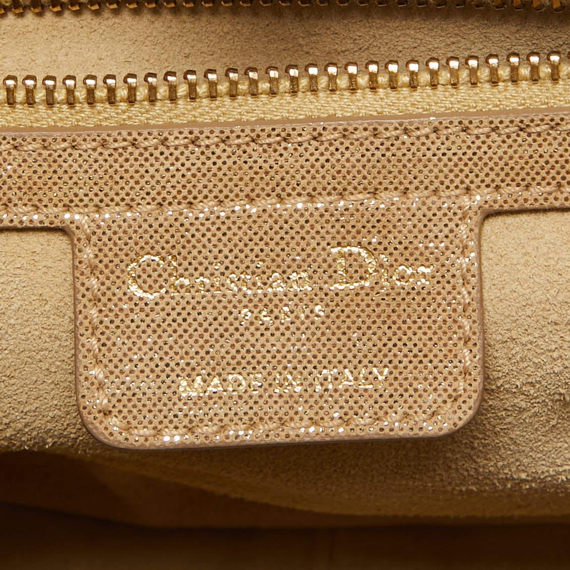 Dior Gold Metallic Suede Babe Vanity Top Handle Bag 8