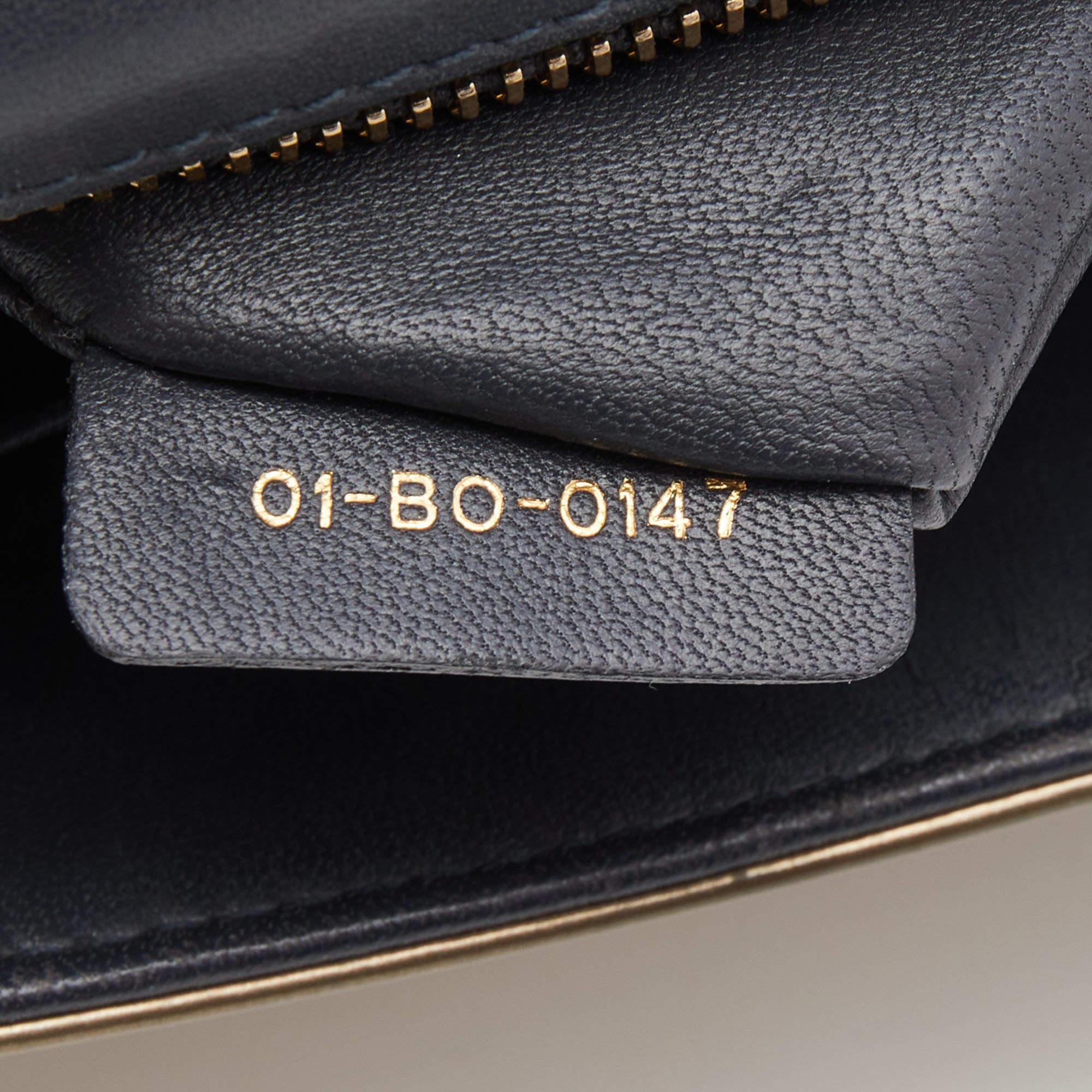 Dior Gold Microcannage Patent Leather Medium Diorama Flap Shoulder Bag 6