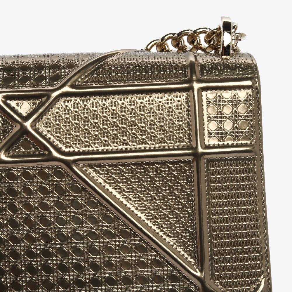 Dior Gold Microcannage Patent Leather Medium Diorama Shoulder Bag 4
