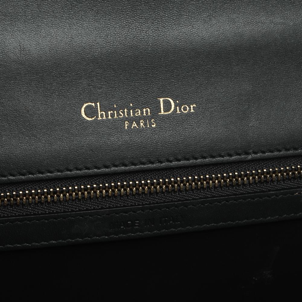 Women's Dior Gold Microcannage Patent Leather Medium Diorama Shoulder Bag