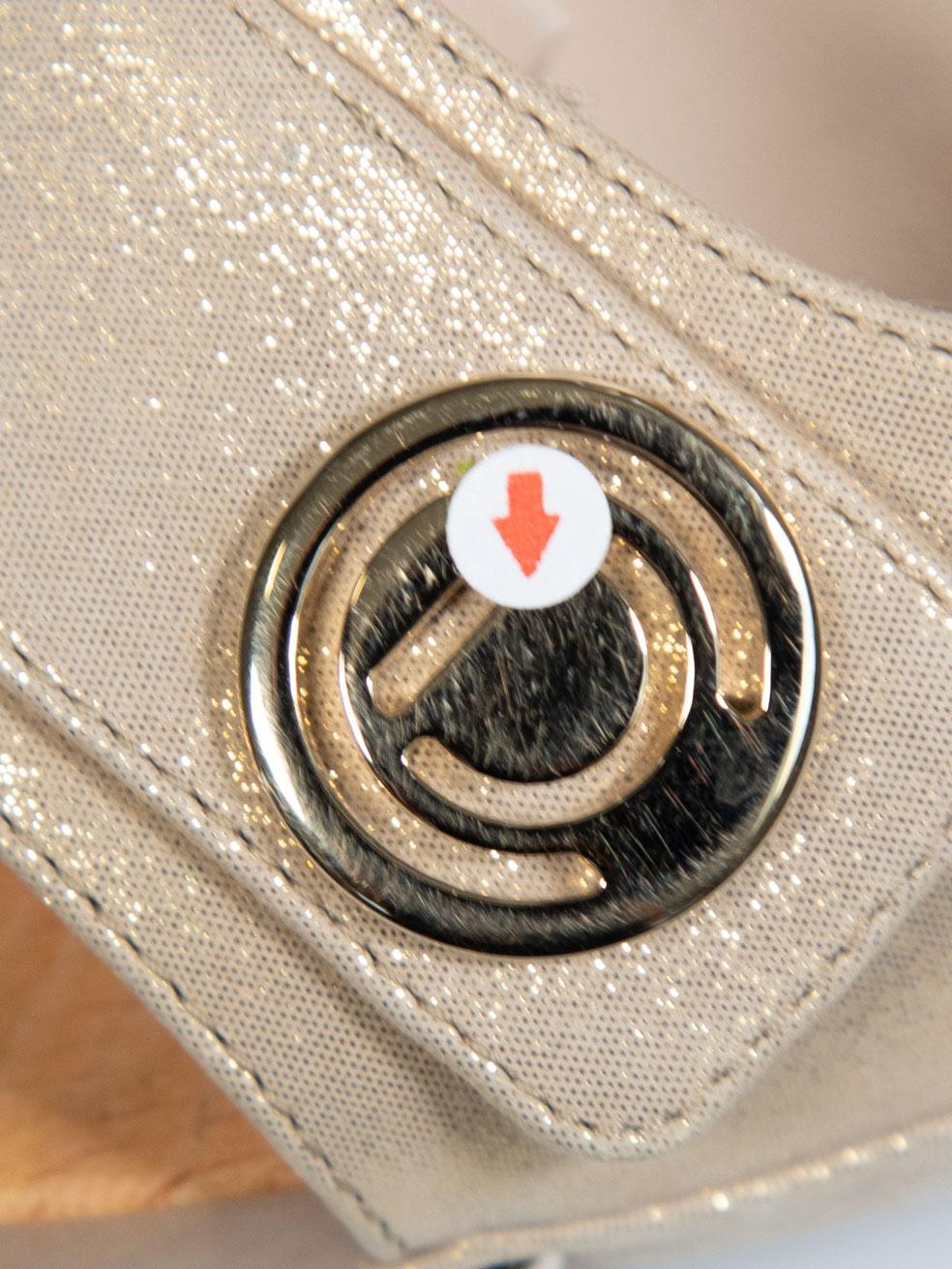 Dior Sandali con plateau aperti in oro misura IT 37,5 in vendita 2
