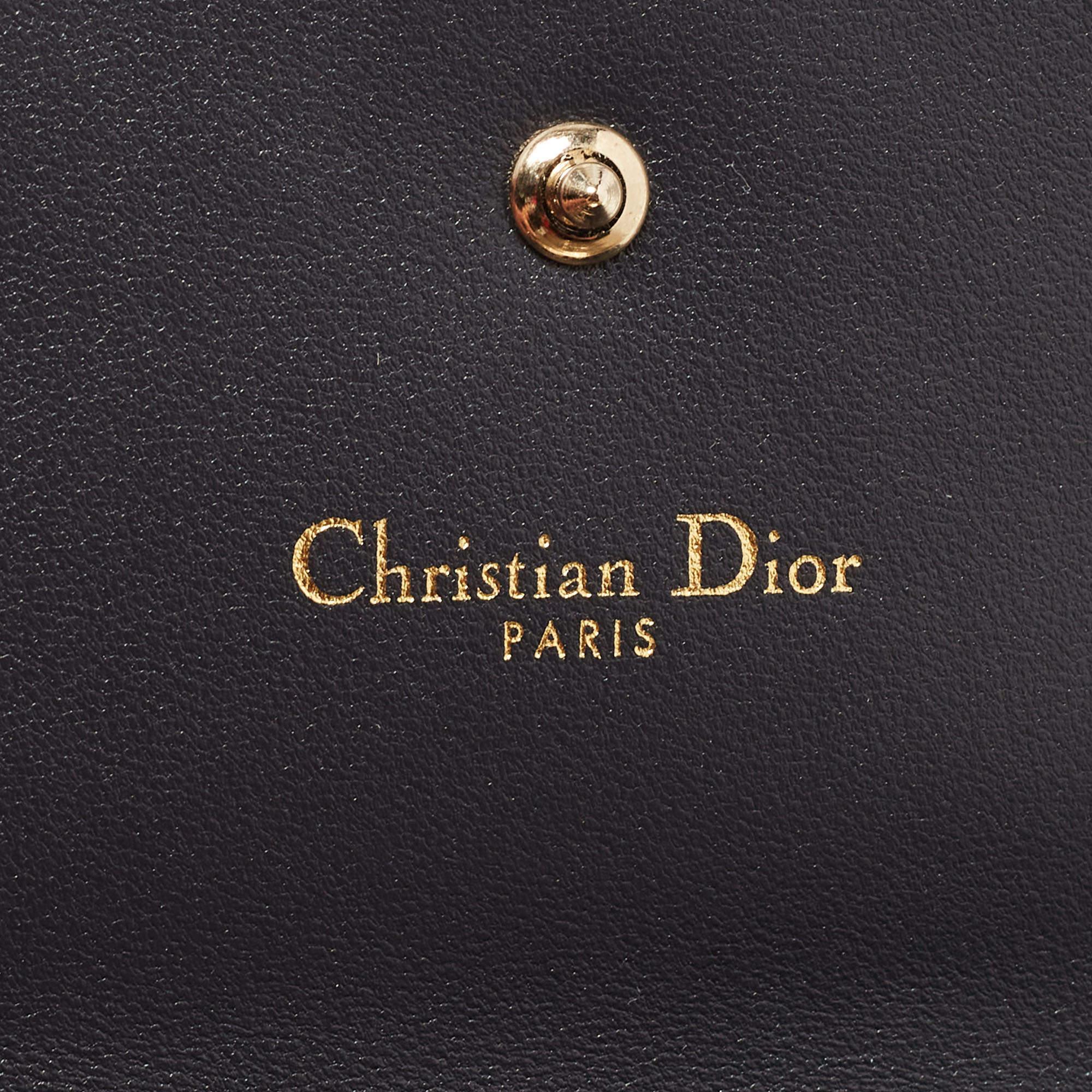 Dior Gold Patent Leather Diorama Trifold Compact Wallet 6