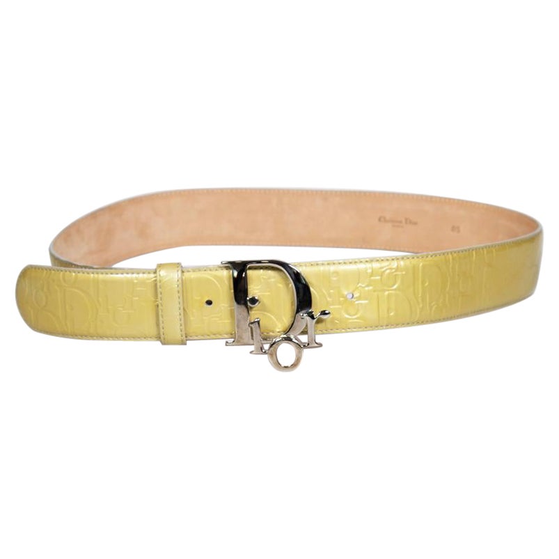 Dior Gold Patent Logo Pattern Belt