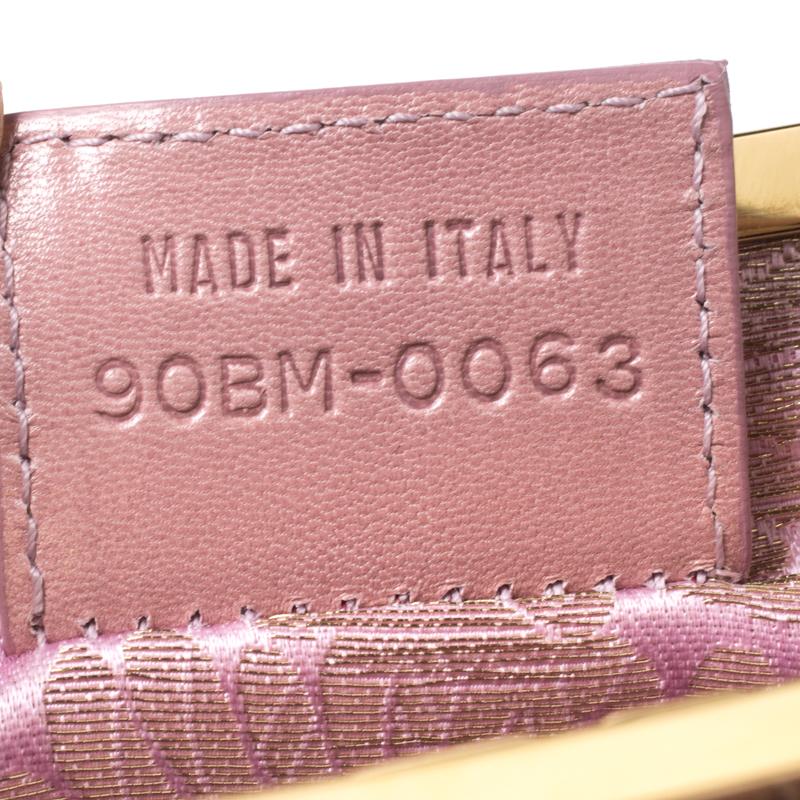 Dior Gold/Pink Embroidered Satin Limited Edition 0226 Mini Saddle Bag In Good Condition In Dubai, Al Qouz 2