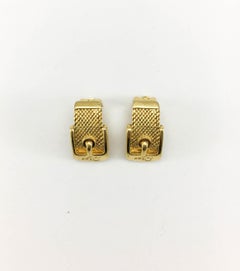 Dior Gold-Plated Buckle Earrings