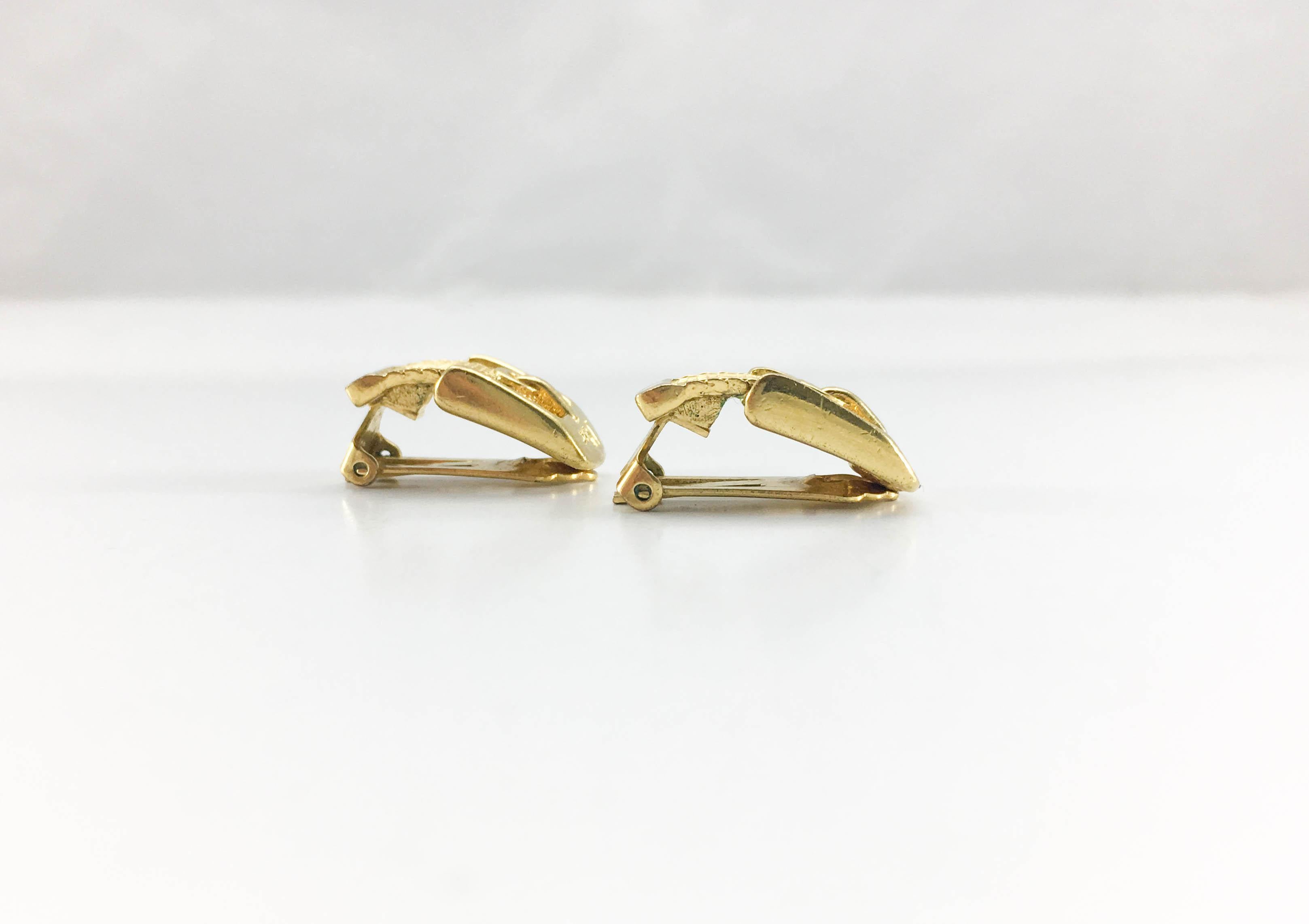 Dior Gold-Plated Buckle Earrings For Sale 4