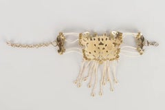 Dior Gold Plated Metal & Beaded Bracelet