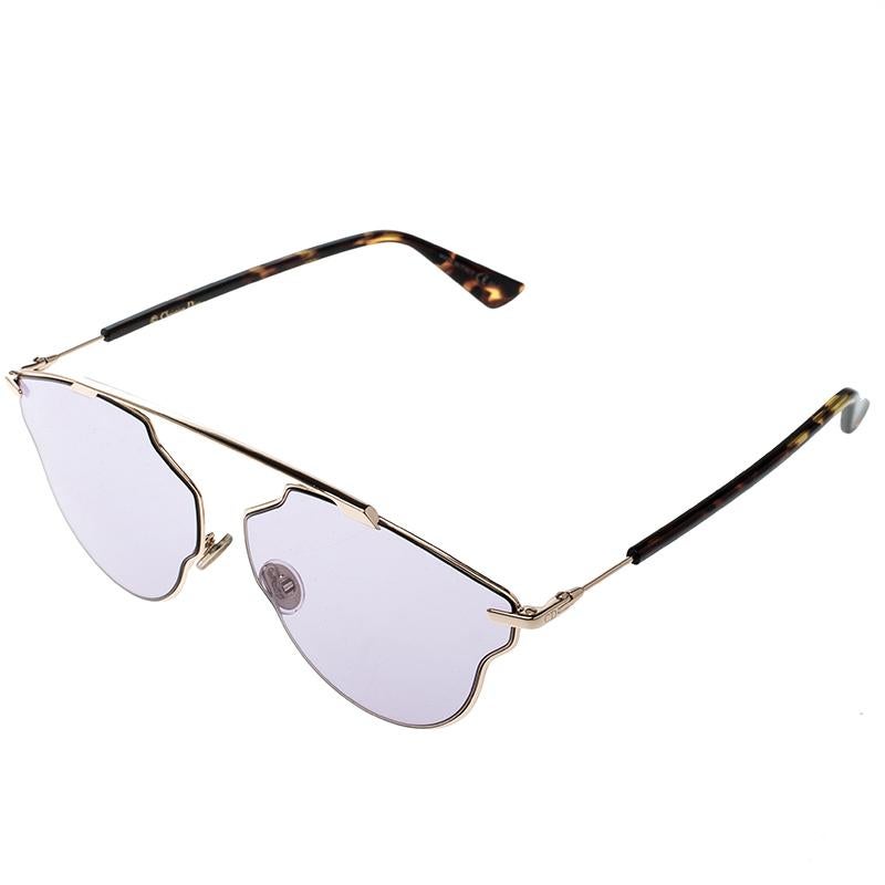 Gray Dior Gold/Purple 06JU1 So Real Pop Round Sunglasses