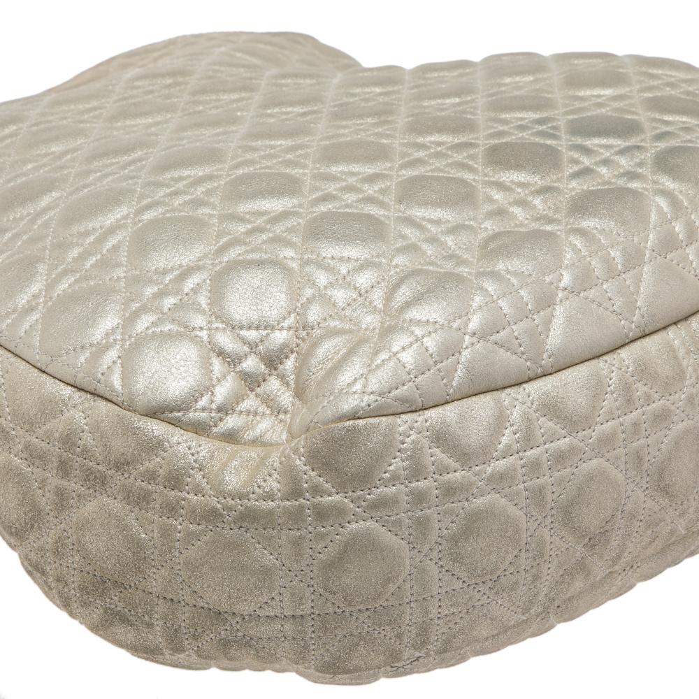 Dior Gold Quilted Cannage Leather Large Soft Lady Dior Hobo 7