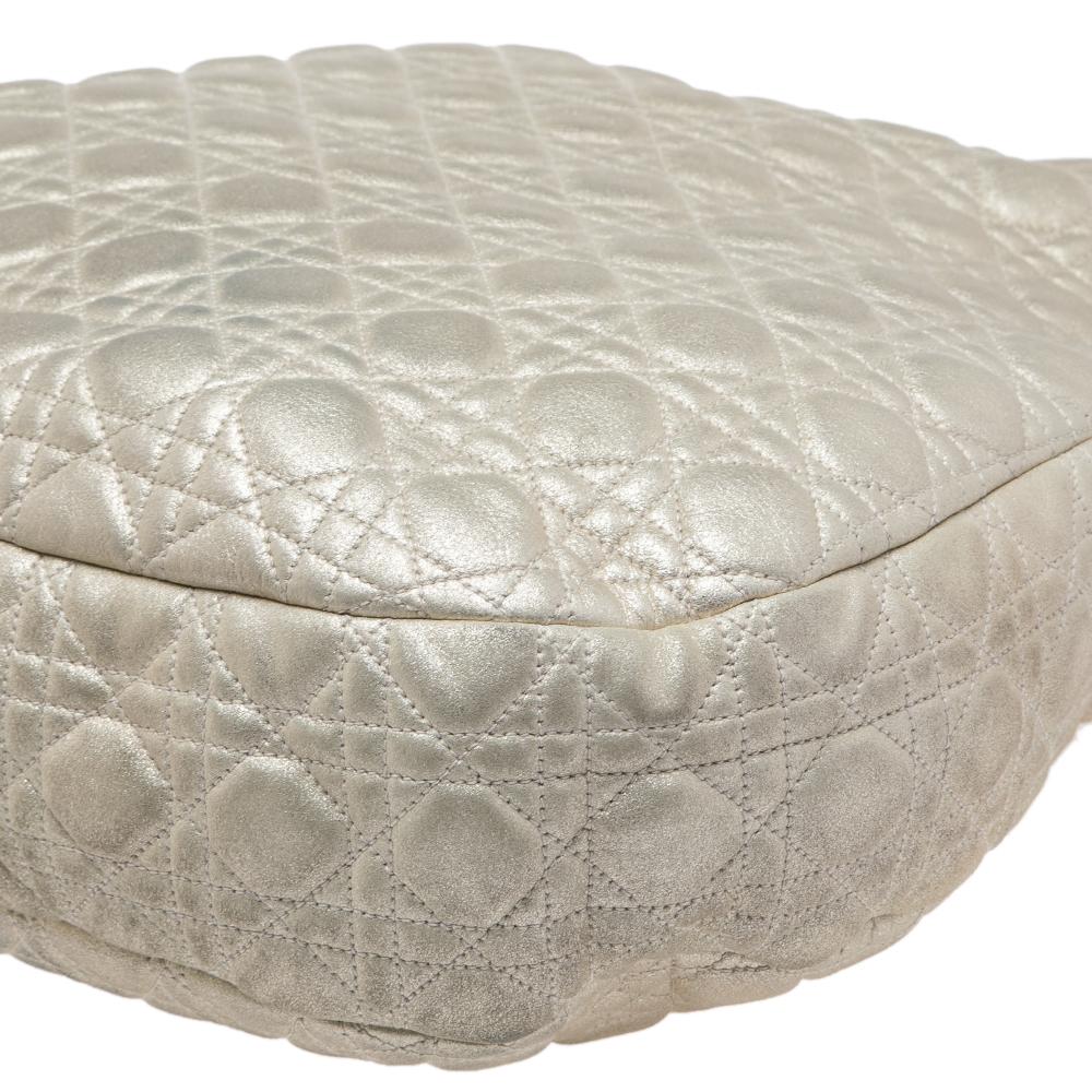 Dior Gold Quilted Cannage Leather Large Soft Lady Dior Hobo 8
