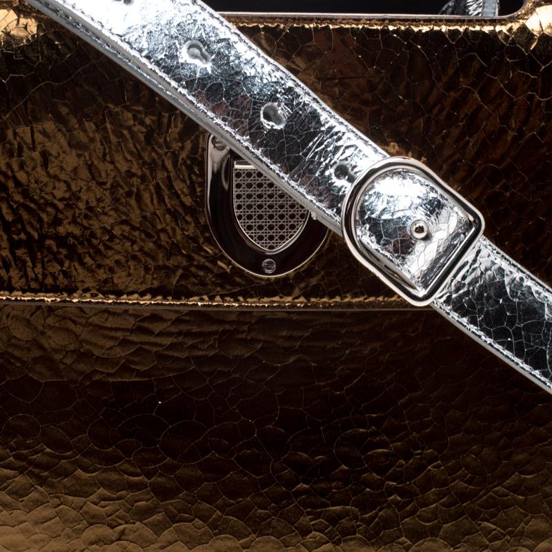 Women's Dior Gold/Silver Ceramic Effect Leather Medium Diorever Bag