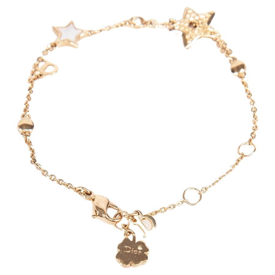 Dior Gold Tone Star Charm Bracelet