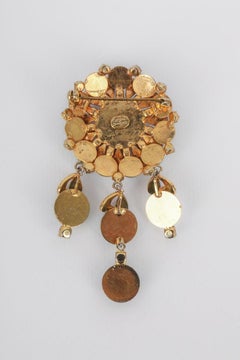 Dior Broche articulée en métal doré, 1969