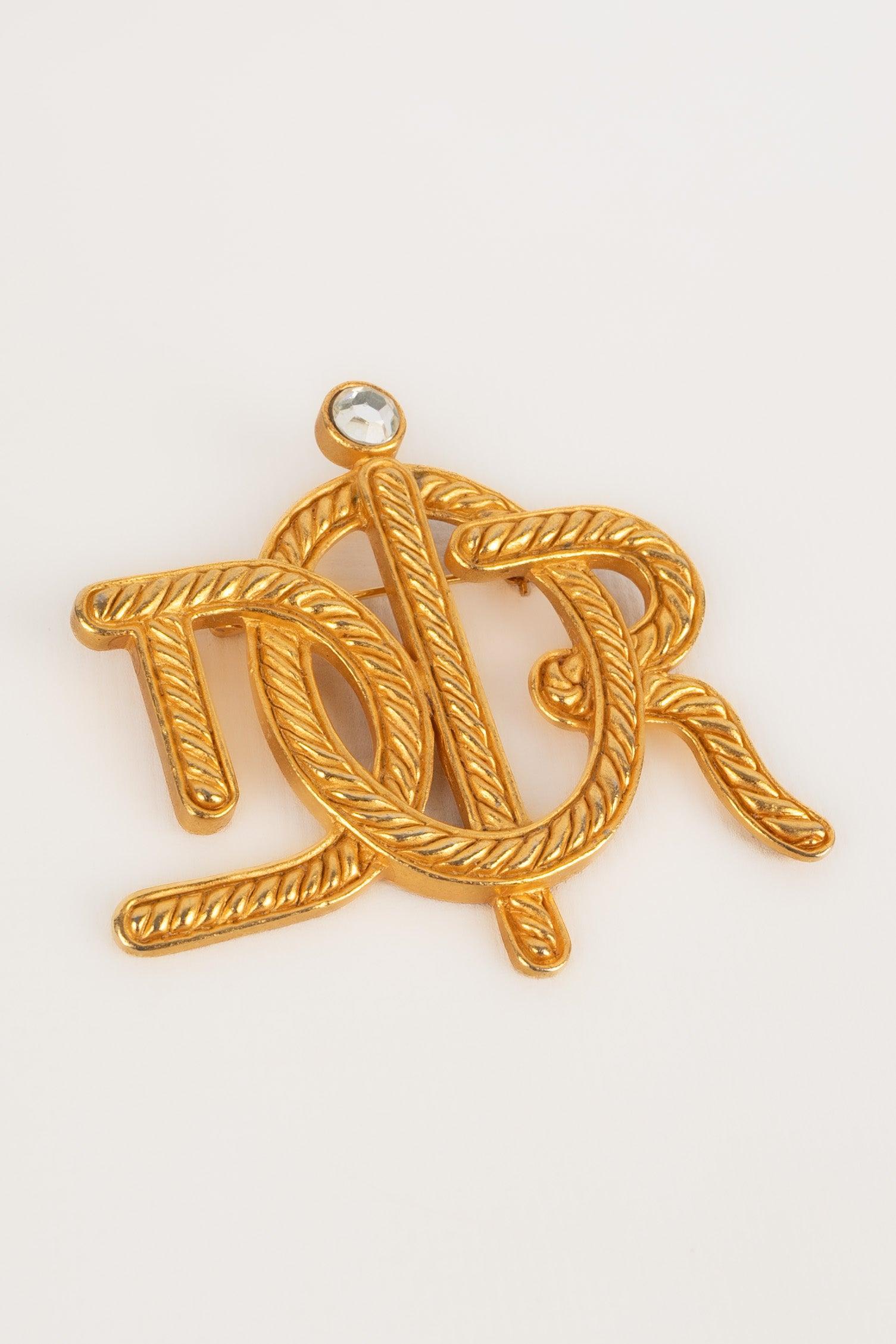 Goldene Metallbrosche von Dior Damen