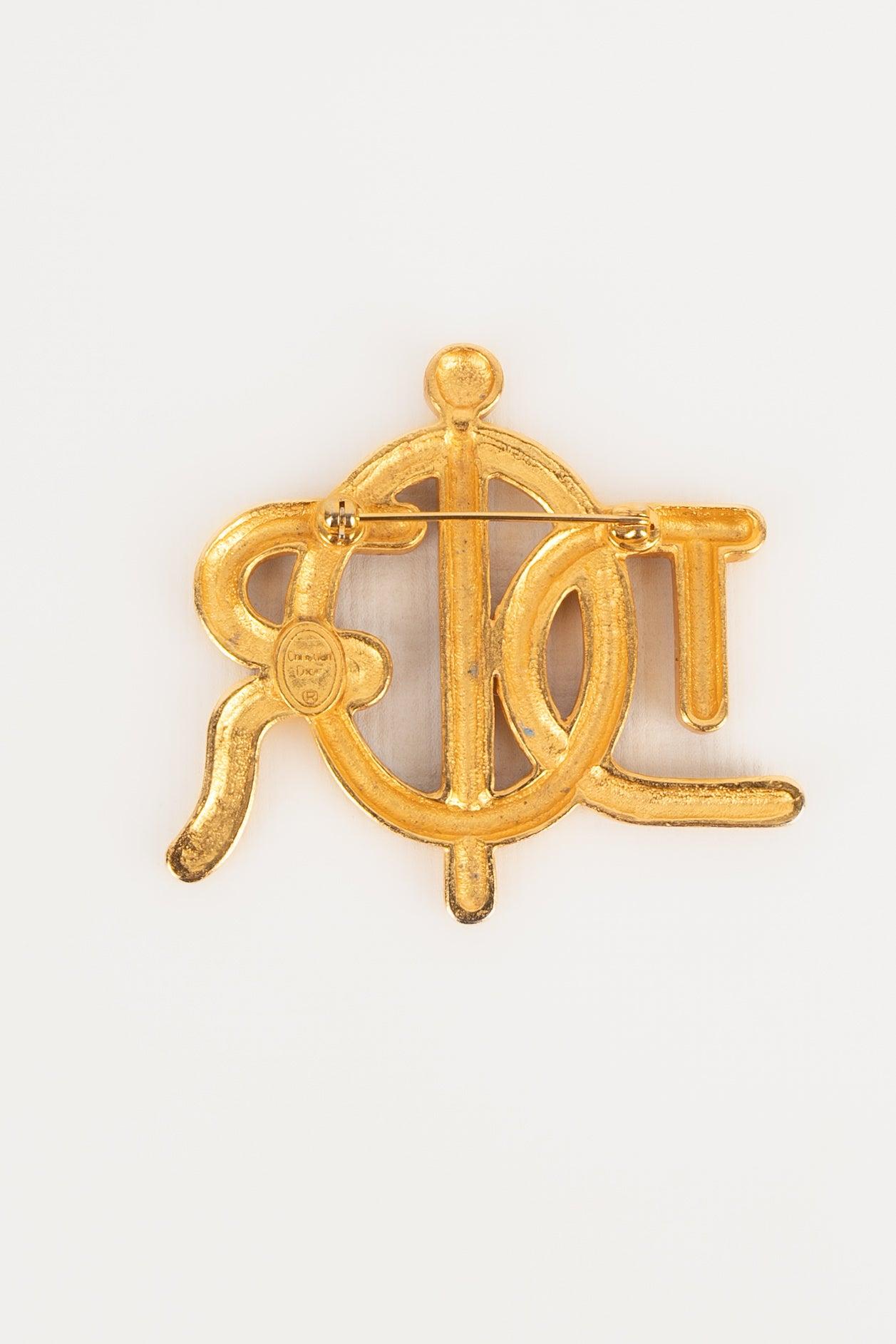 Goldene Metallbrosche von Dior 1