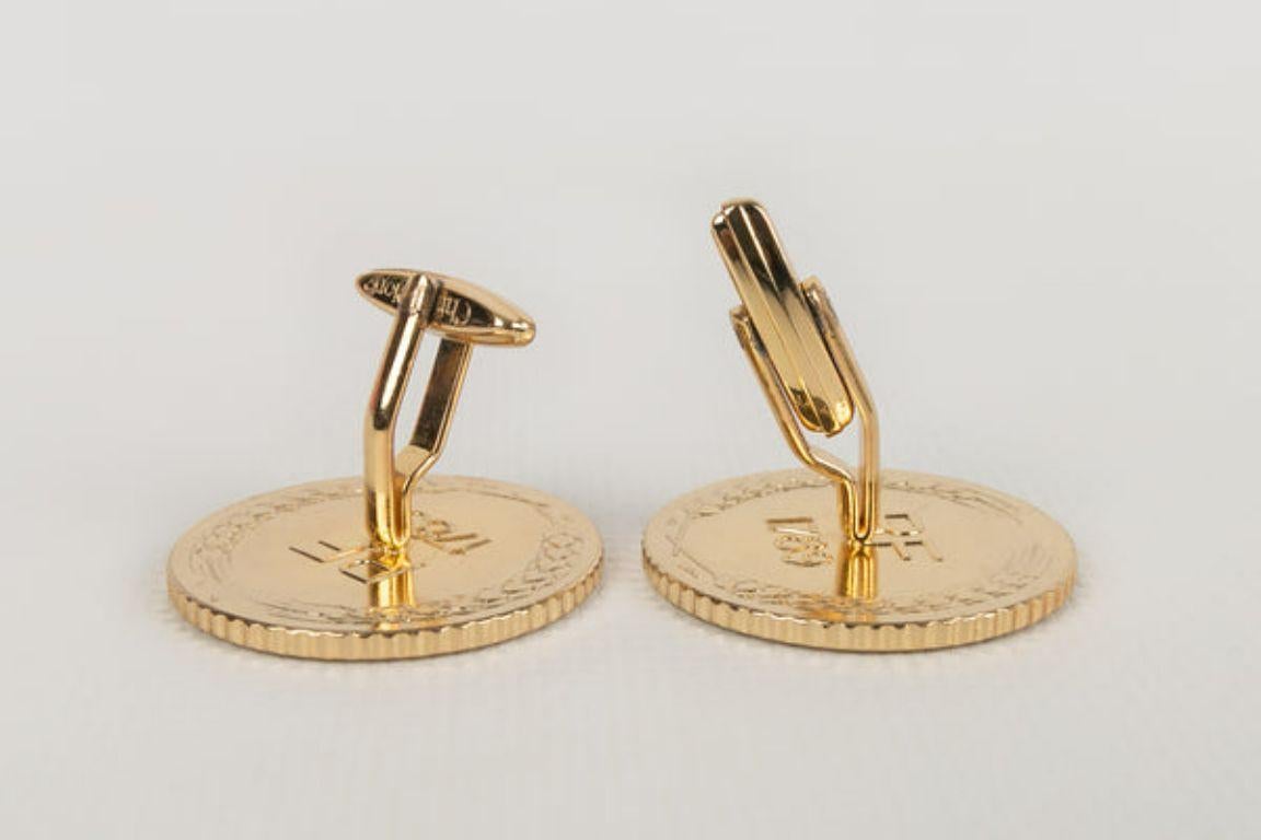 Men's Dior Golden Metal Cufflinks For Sale