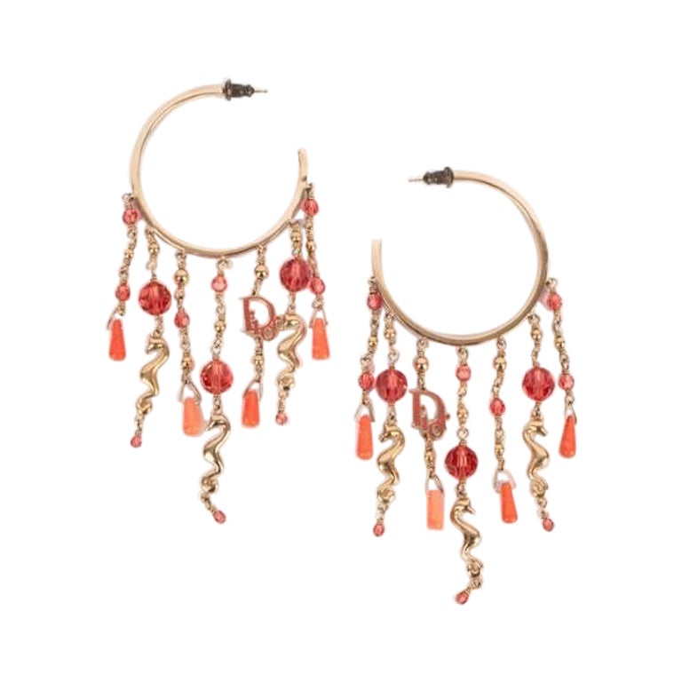 Pendientes de aro de metal dorado Dior