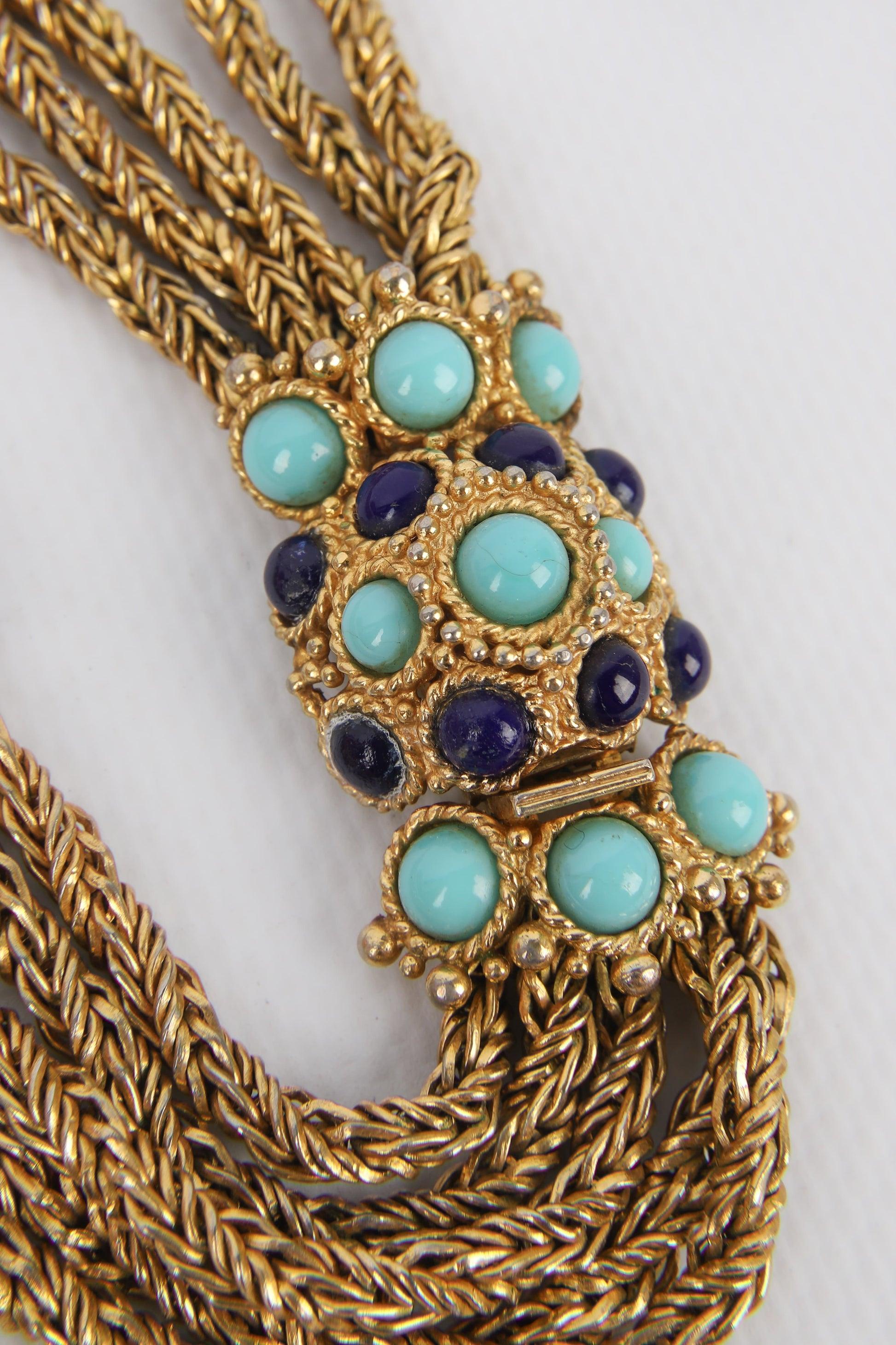Dior Goldene lange Metallkette Halskette, 1969 Damen im Angebot
