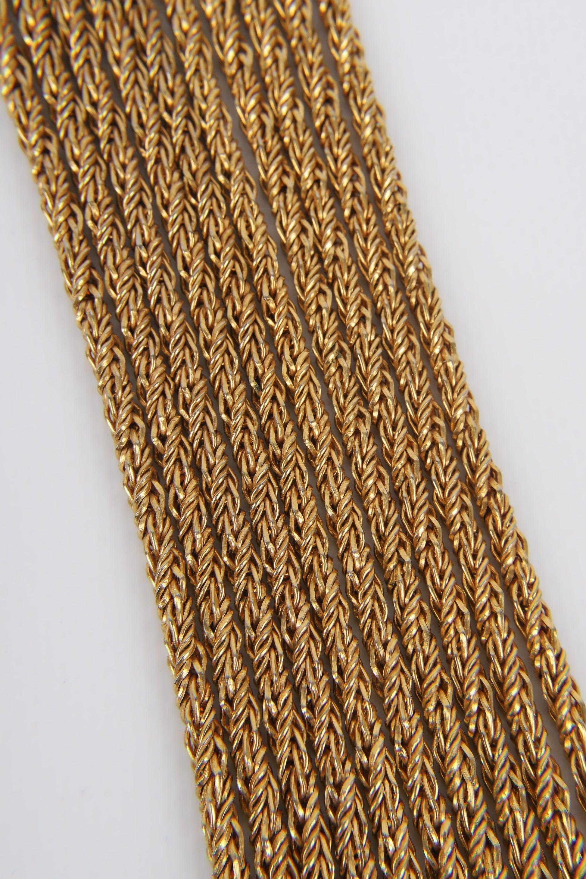 Dior Golden Metal Long Chain Necklace, 1969 For Sale 3