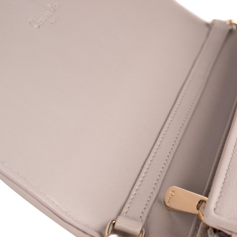Dior Gray Lambskin Leather Wallet at 1stDibs