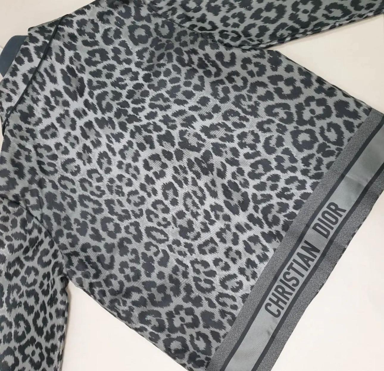 Women's Dior Gray Leopard print Pants Suit 