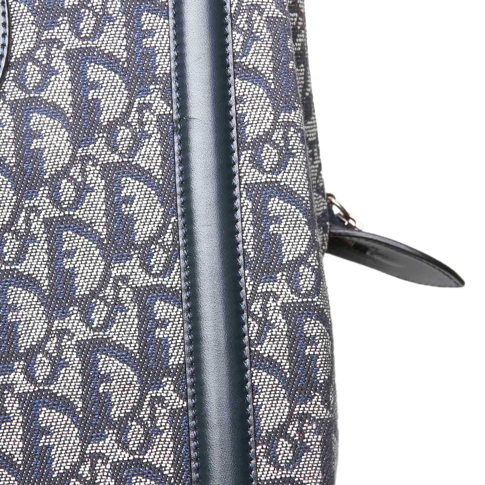 Dior Gray Light Gray Canvas Fabric Oblique Travel Bag France w/ Dust Bag 6