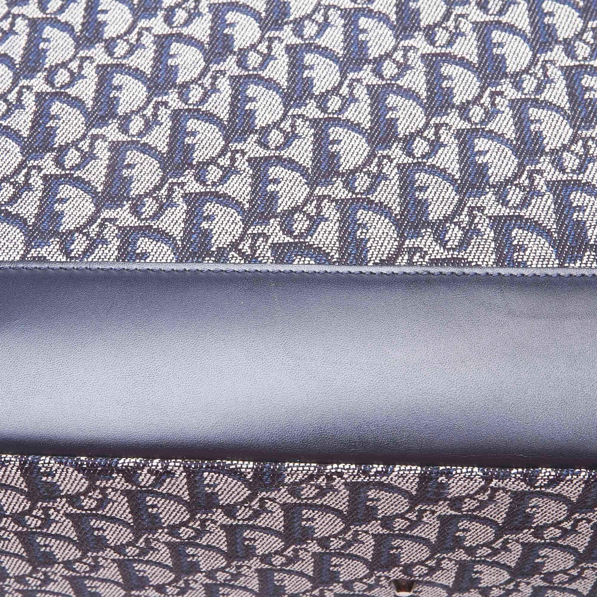 Dior Gray Light Gray Canvas Fabric Oblique Travel Bag France w/ Dust Bag 4