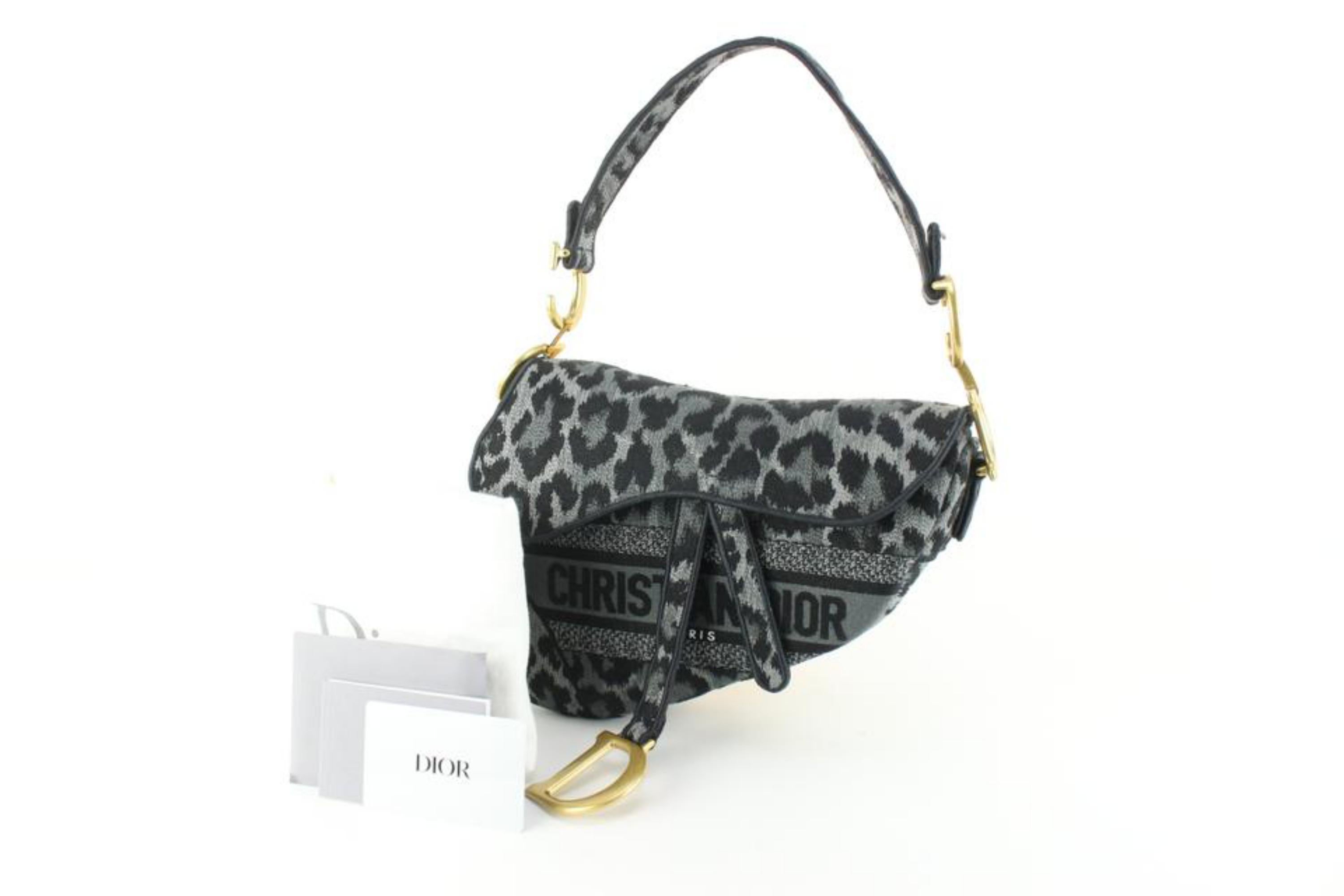 Dior Gray Mizza Embroidery Leopard Saddle Bag 96d729s 5